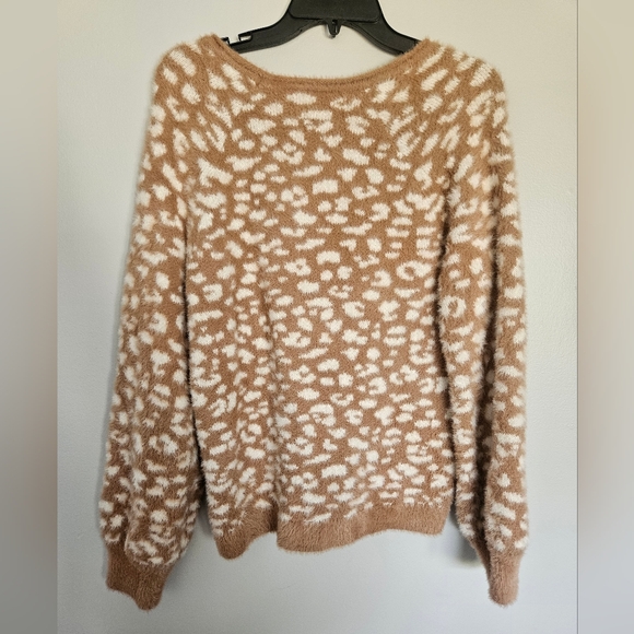Soft A&F collection neutral animal sweater balloon sleeve medium m - Picture 3 of 8